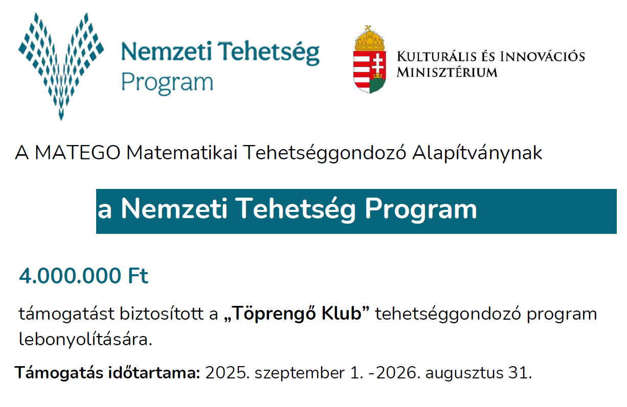 NTP Támogatás ténye bejelentés